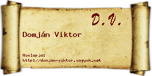 Domján Viktor névjegykártya
